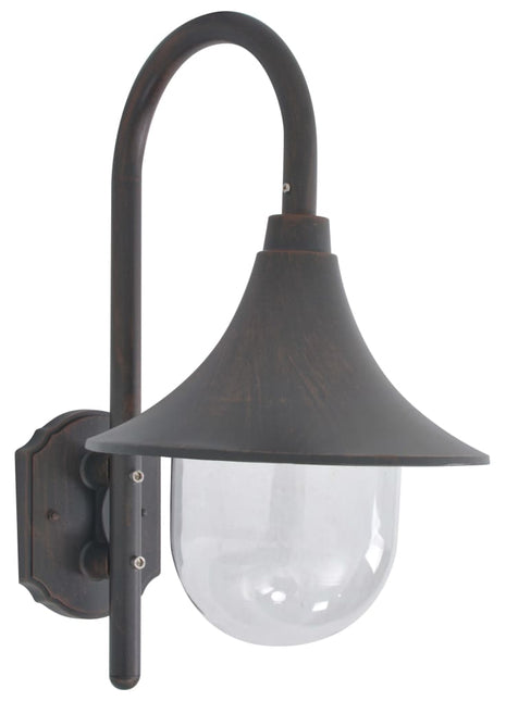 Tuin wandlamp E27 42 cm aluminium brons