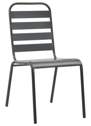 Tuinstoelen stapelbaar 2 st staal grijs