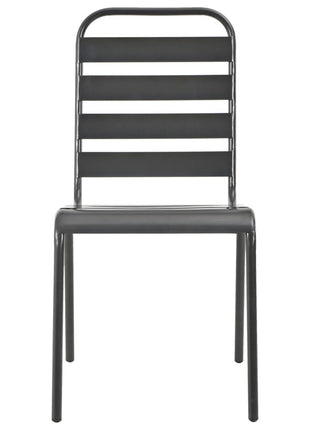 Tuinstoelen stapelbaar 2 st staal grijs