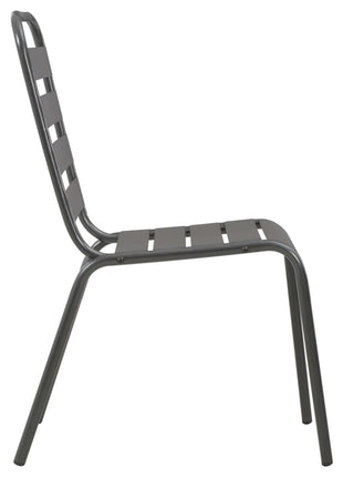 Tuinstoelen stapelbaar 2 st staal grijs