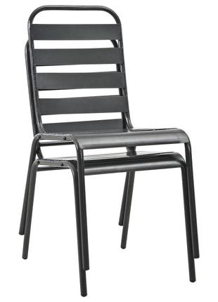Tuinstoelen stapelbaar 2 st staal grijs