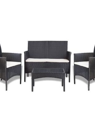 Loungeset Met Kussens Poly Rattan