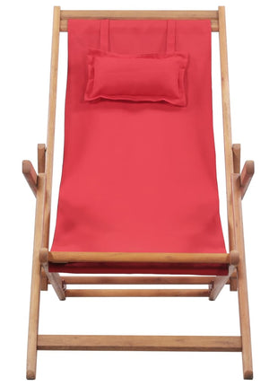 Strandstoel inklapbaar stof en houten frame rood
