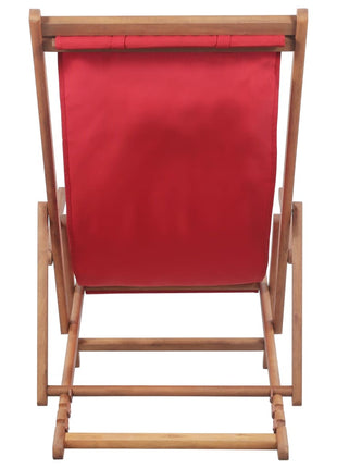 Strandstoel inklapbaar stof en houten frame rood