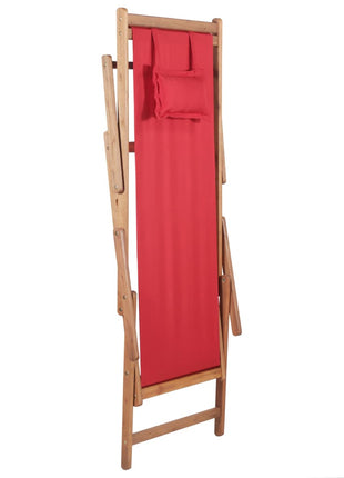 Strandstoel inklapbaar stof en houten frame rood