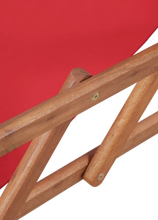 Strandstoel inklapbaar stof en houten frame rood