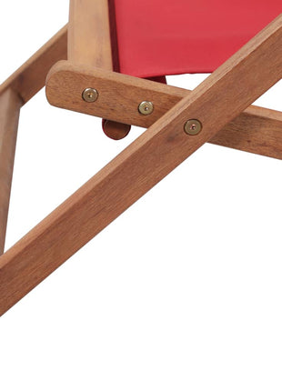 Strandstoel inklapbaar stof en houten frame rood