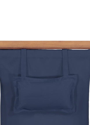 Strandstoel inklapbaar stof en houten frame blauw