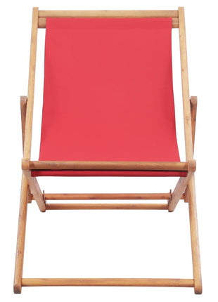 Strandstoel inklapbaar stof en houten frame rood