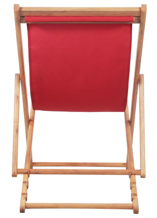 Strandstoel inklapbaar stof en houten frame rood