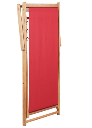 Strandstoel inklapbaar stof en houten frame rood