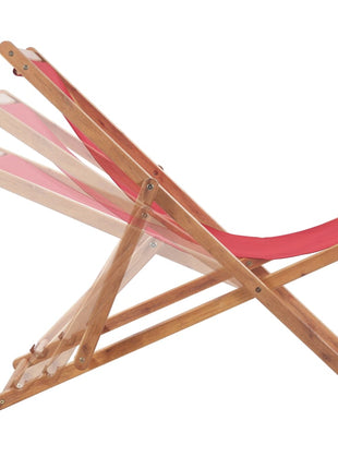 Strandstoel inklapbaar stof en houten frame rood