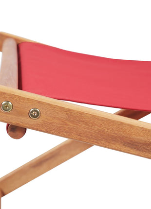 Strandstoel inklapbaar stof en houten frame rood