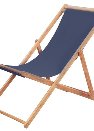 Strandstoel inklapbaar stof en houten frame blauw