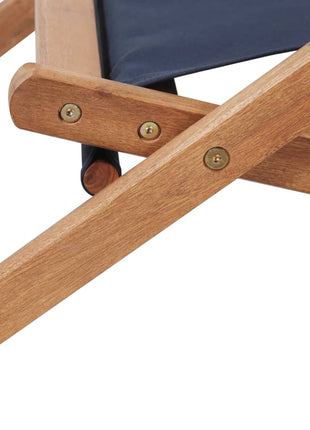 Strandstoel inklapbaar stof en houten frame blauw