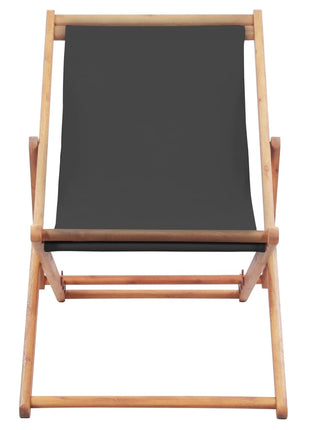 Strandstoel inklapbaar stof en houten frame grijs