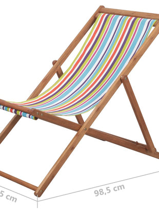 Strandstoel inklapbaar stof en houten frame meerkleurig