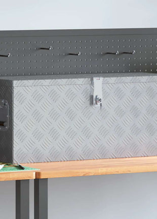 Opbergbox 90X47X33,5 Cm Aluminium Kleurig Zilver