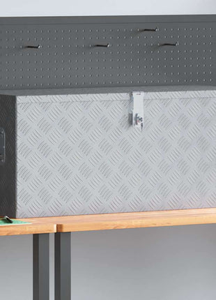 Opbergbox 90X47X33,5 Cm Aluminium Kleurig Zilver