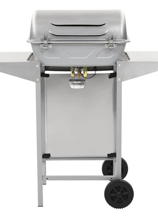 Gasbarbecue en grill met 2 kookzones roestvrij staal zilver
