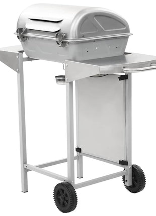 Gasbarbecue en grill met 2 kookzones roestvrij staal zilver