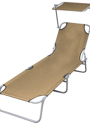 Ligbed Met Luifel Inklapbaar Staal En Blauw