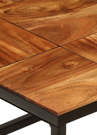 Salontafel 110X60X40 Cm Massief Acaciahout En Staal