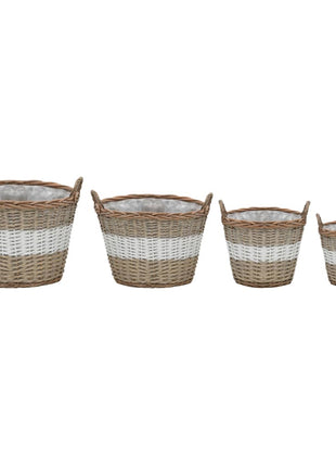 Plantenbakken Verhoogd 4 St Wicker Met Pe-Voering