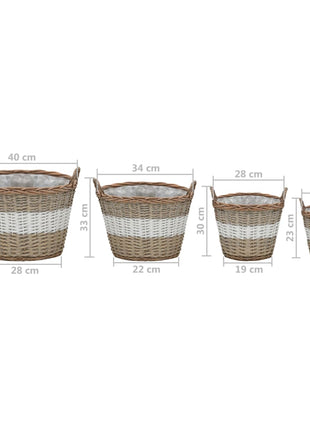 Plantenbakken Verhoogd 4 St Wicker Met Pe-Voering