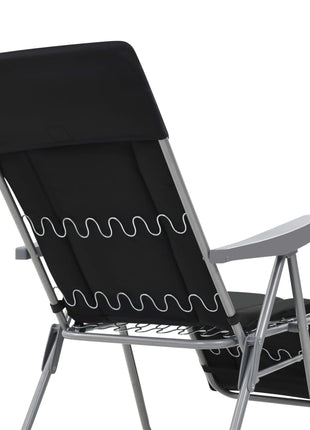 Tuinstoelen met kussen inklapbaar 2 st zwart