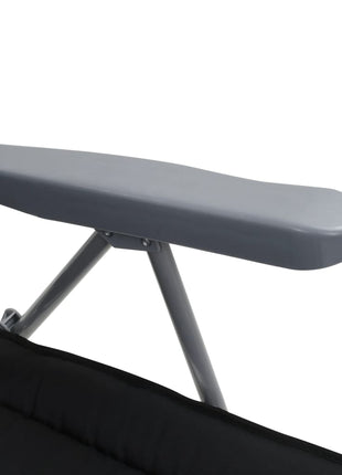 Tuinstoelen met kussen inklapbaar 2 st zwart