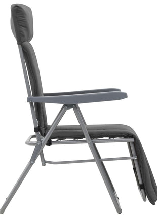 Tuinstoelen met kussen inklapbaar 2 st grijs