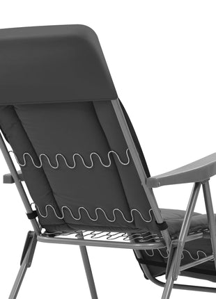 Tuinstoelen met kussen inklapbaar 2 st grijs