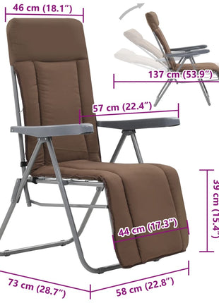 Tuinstoelen met kussen inklapbaar 2 st bruin