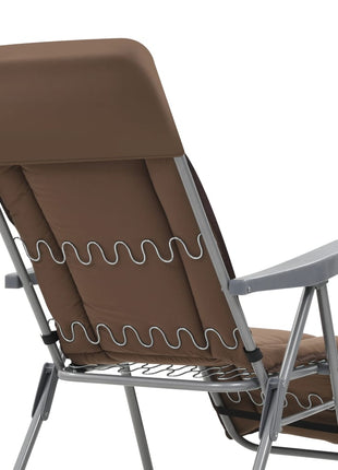 Tuinstoelen met kussen inklapbaar 2 st bruin