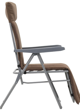 Tuinstoelen met kussen inklapbaar 2 st bruin