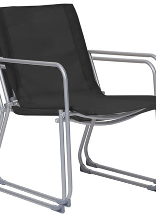 4-Delige Loungeset Stof En Staal Zwart