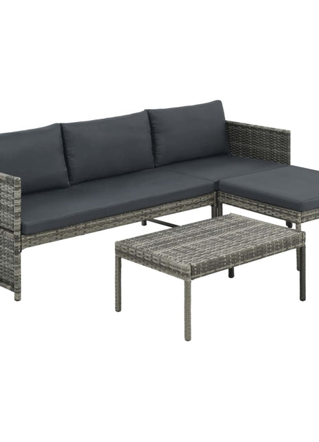 Loungeset Met Kussens Poly Rattan