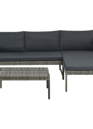 Loungeset Met Kussens Poly Rattan