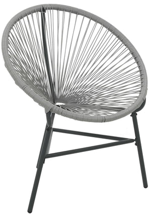 Tuinmaanstoel poly rattan grijs