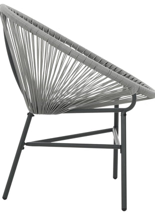 Tuinmaanstoel poly rattan grijs