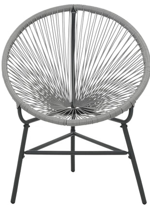 Tuinmaanstoel poly rattan grijs