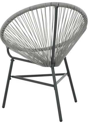 Tuinmaanstoel poly rattan grijs
