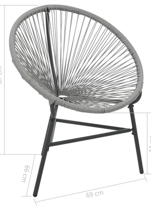 Tuinmaanstoel poly rattan grijs