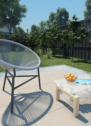 Tuinmaanstoel poly rattan grijs