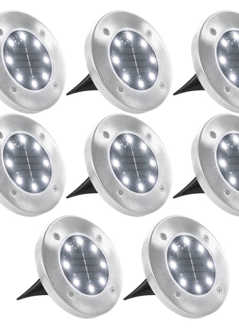 Grondlampen 8 st solar LED wit