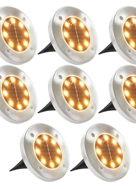 Grondlampen 8 st solar LED warmwit