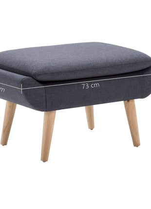 Voetenbank 73X43X42 Cm Stoffen Bekleding Donkergrijs