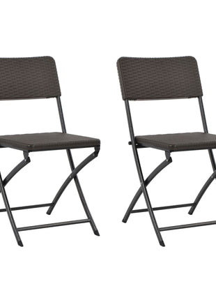 Tuinstoelen inklapbaar 2 st HDPE en staal bruin