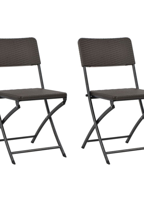 Tuinstoelen inklapbaar 2 st HDPE en staal bruin